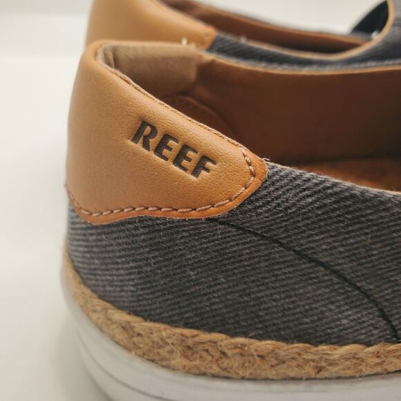 Reef Women's Size 8 Blue Lace-up Denim Sneakers Jute Edge Cork Sole Style C15360 - Picture 5 of 8